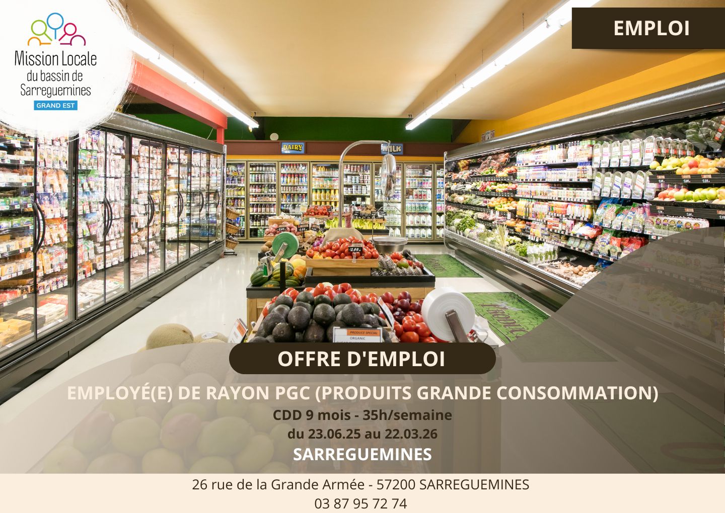 oe employé(e) de rayon PGC (Produits Grande Consommation)