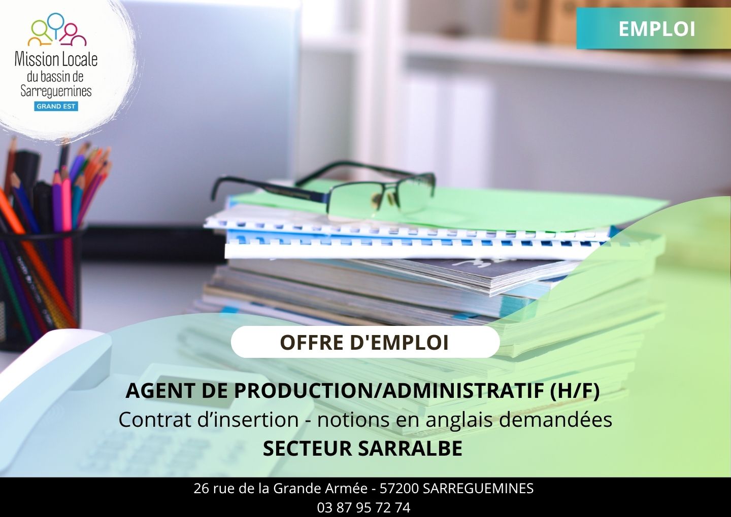AGENT ADMINISTRATIF CDD INSERTION CLOTURE FIN JUILLET