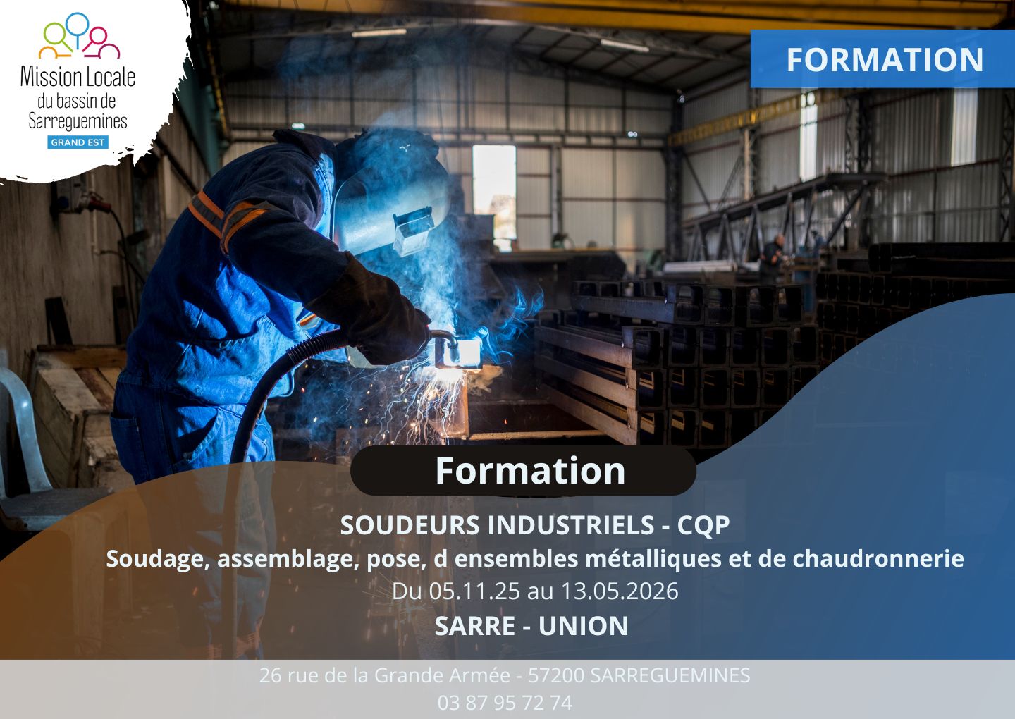 Formation - SOUDEURS INDUSTRIELS - CLOTURER LE 05.11