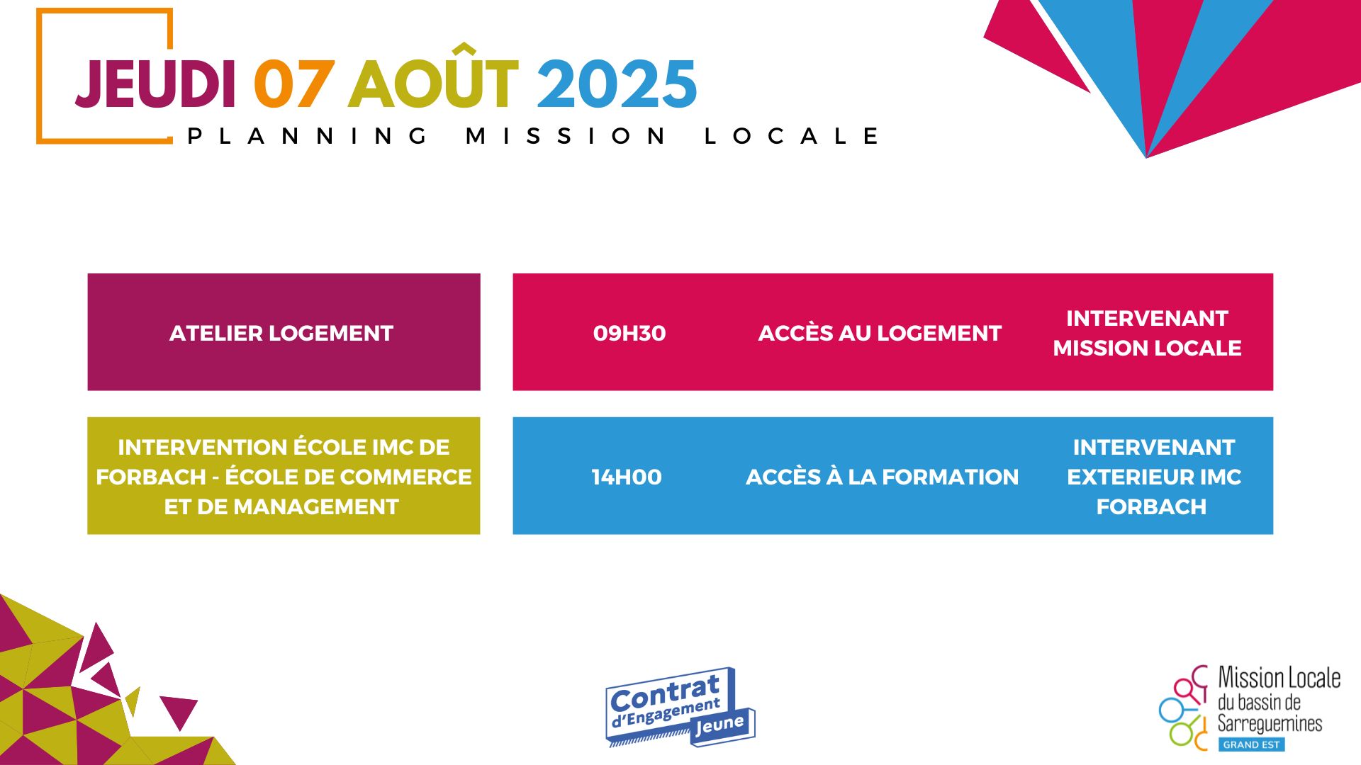 JEUDI 7 AOUT - SGMS