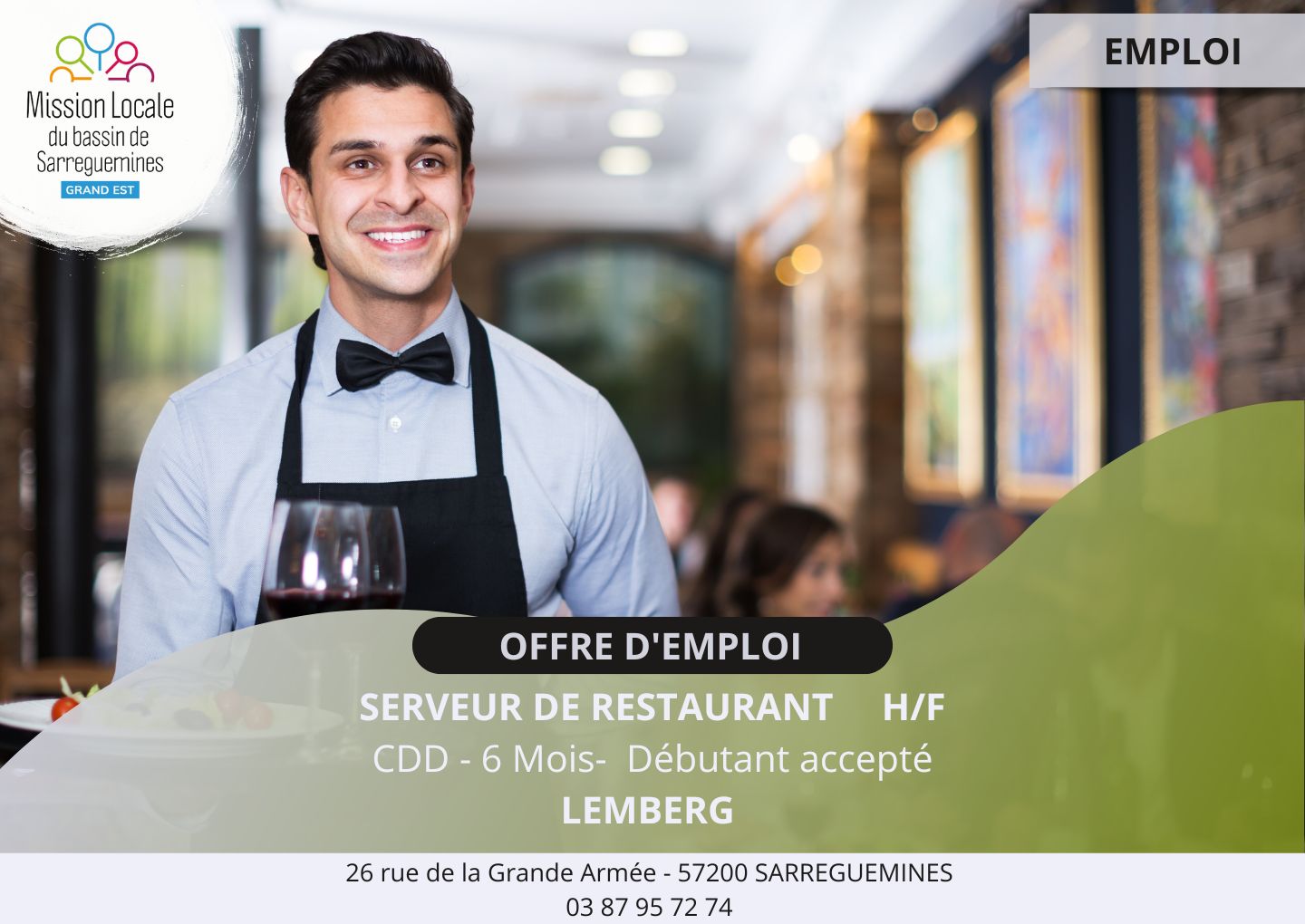 OE serveur de restautant - cloture le 15.08.25