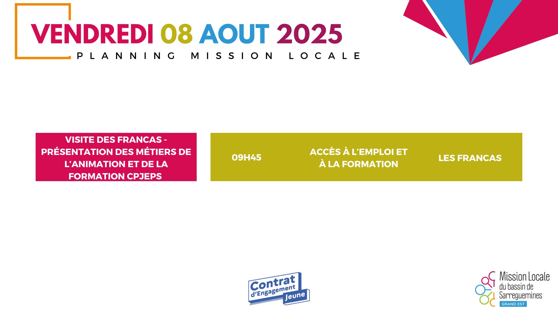VENDREDI 8 AOUT - SGMS