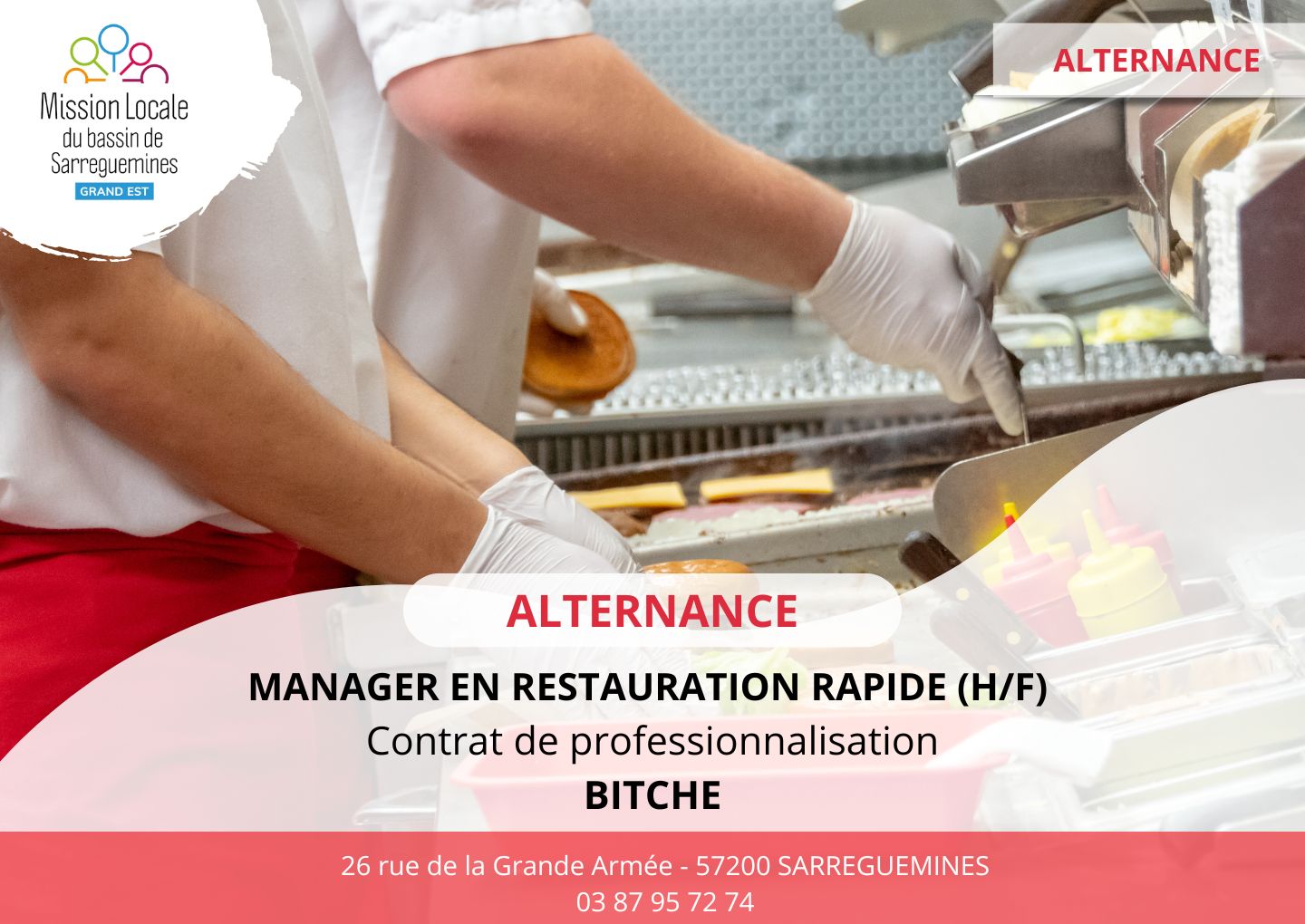 Apprentissage Manager en restauration rapide BITCHE - CLOTURE MI OCTOBRE