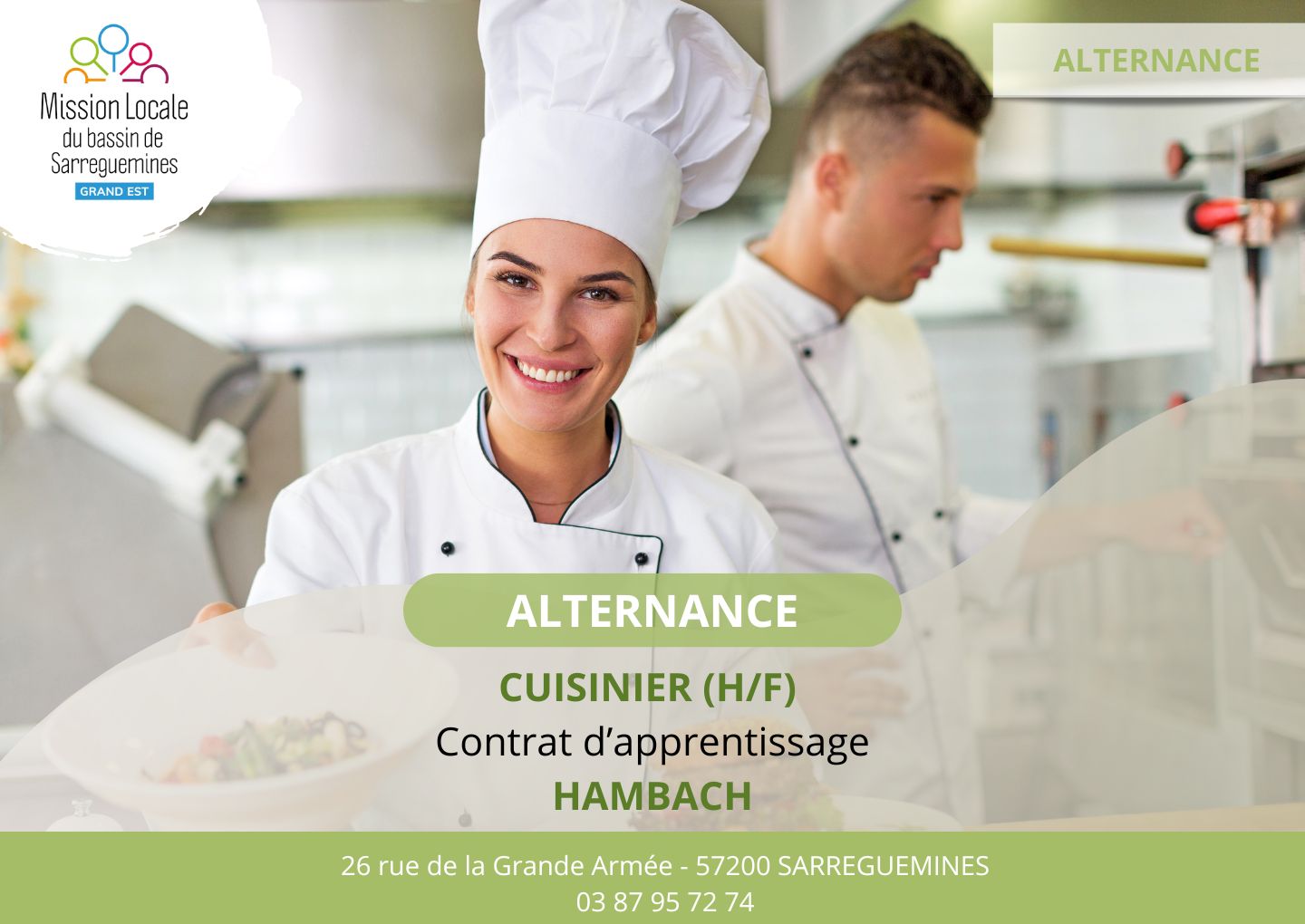 Apprentissage cuisinier Hambach - CLOTURE MI OCTOBRE