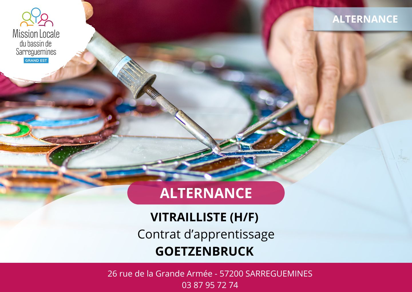Apprentissage vitrailliste GOETZENBRUCK - CLOTURE MI OCTOBRE