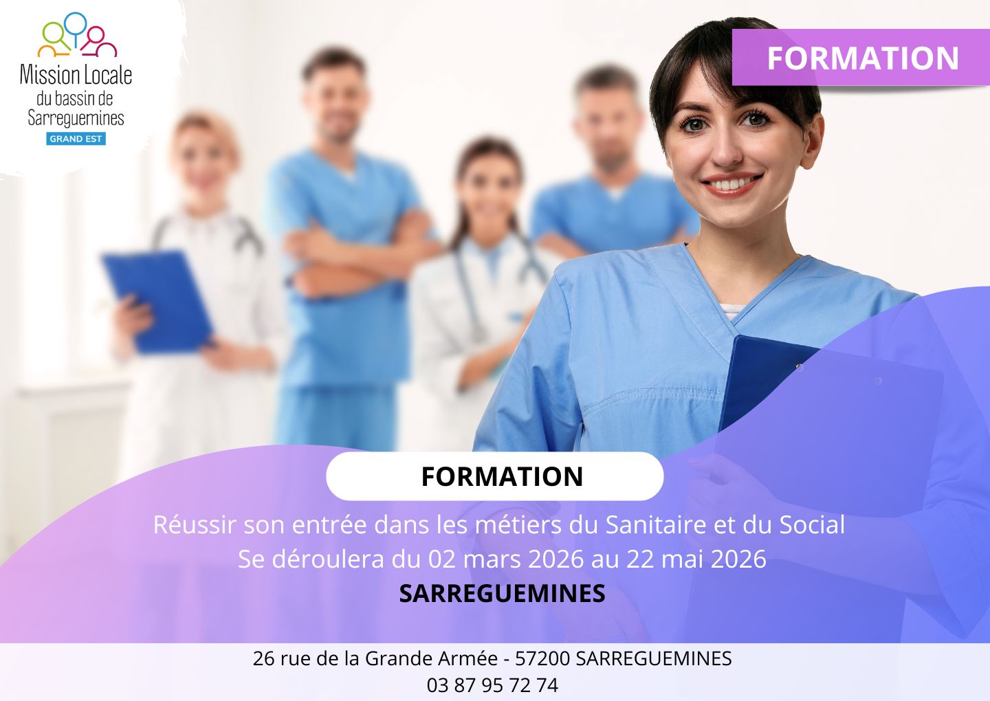 Formation - SANITAIRE ET SOCIAL CLOTURE LE 02.03.26